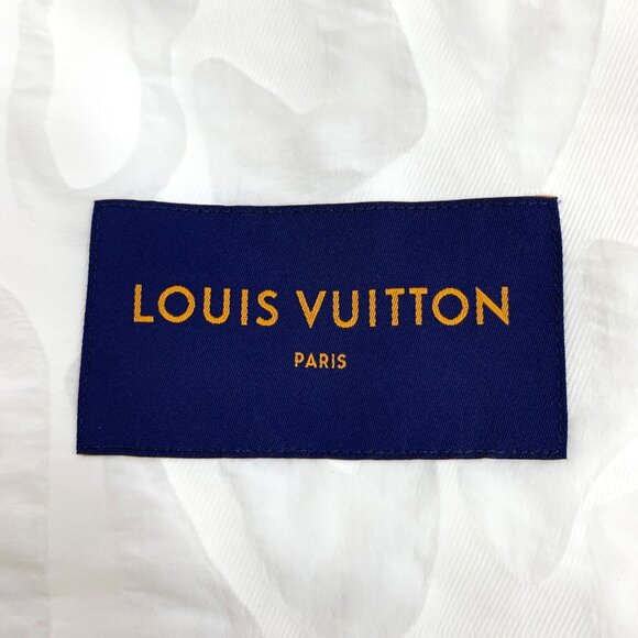 LV White Logo All-Over Print Hoodie Zip-Up Long Sleeve Jacket - Picture 5 of 8